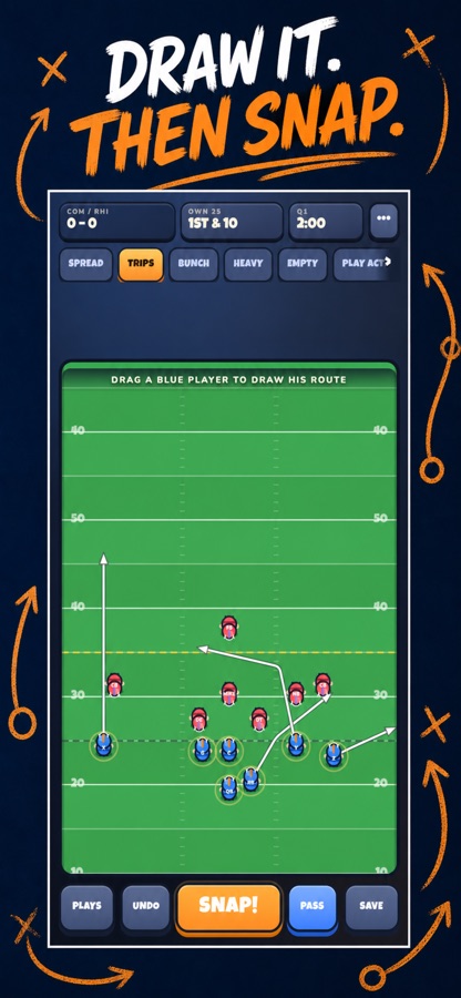 DRAWBALL generated App Store graphic focused on drawing routes and pressing SNAP